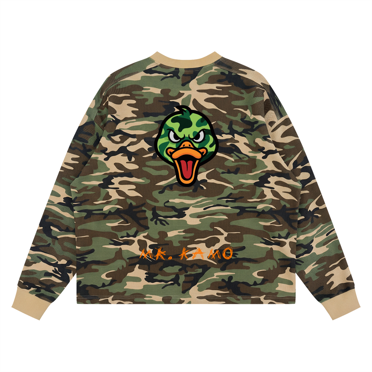 Unisex Waffle Boxy Long Sleeve T-Shirt MR> KAMO DUCKSVSBUCKS