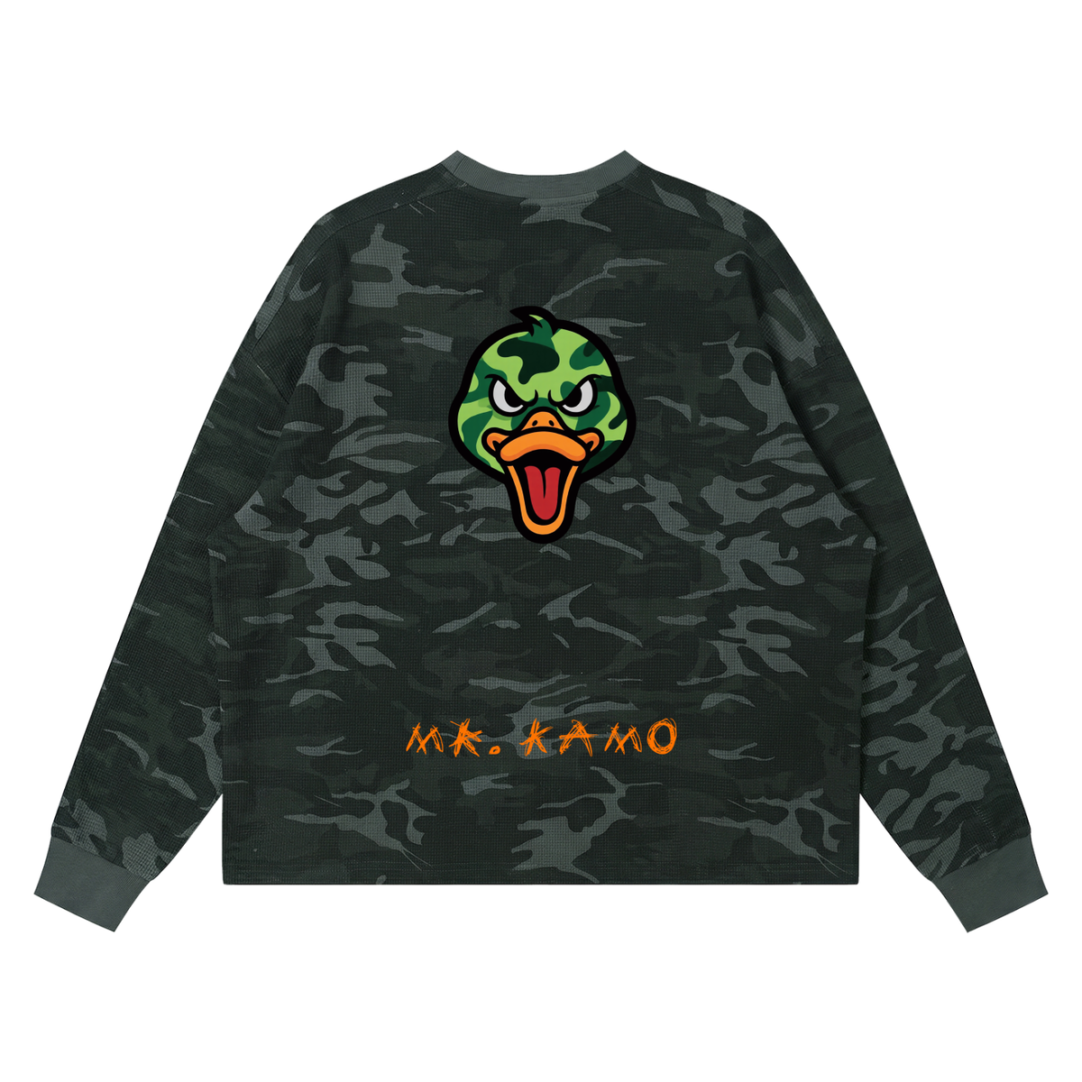 Unisex Waffle Boxy Long Sleeve T-Shirt MR> KAMO DUCKSVSBUCKS