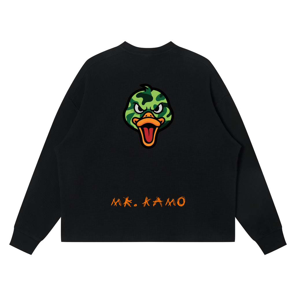 Unisex Waffle Boxy Long Sleeve T-Shirt MR> KAMO DUCKSVSBUCKS