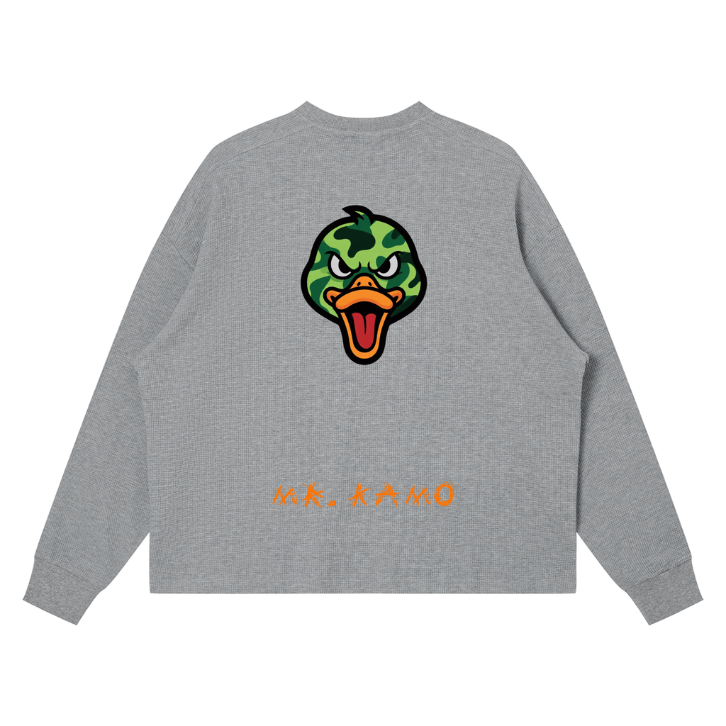 Unisex Waffle Boxy Long Sleeve T-Shirt MR> KAMO DUCKSVSBUCKS