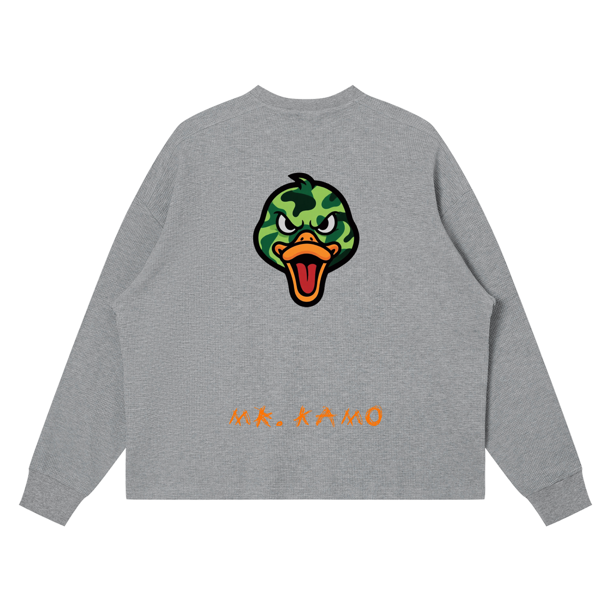 Unisex Waffle Boxy Long Sleeve T-Shirt MR> KAMO DUCKSVSBUCKS